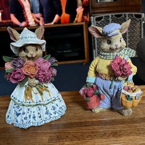 2 pc Cottontale Collection 8" tall Bunny Boy and Bunny Girl,No box